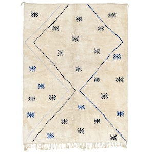 white Beni ourain rug -  Modern Moroccan Rug custom W-40_BK-39_BL-03_GY-36