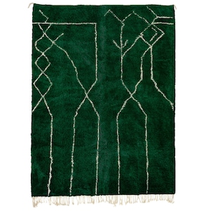 Green Beni ourain rug -  Modern Moroccan Rug custom GR-10_W-40