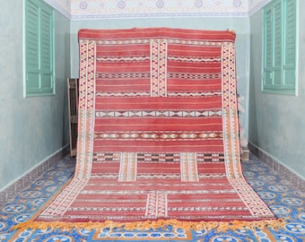 Morocco rug 323x207 cm Berber rug  Zemmour rug kilim red moroccan rug