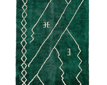 green Beni ourain rug -  Modern Moroccan Rug custom GR-10_W-40