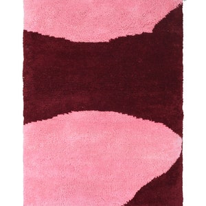 Pink custom size modern Beni ourain rug PN-92 RD-17