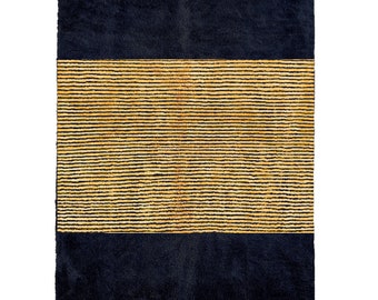 Dark blue Beni ourain rug -  Modern Moroccan Rug custom BL-01_YL-16