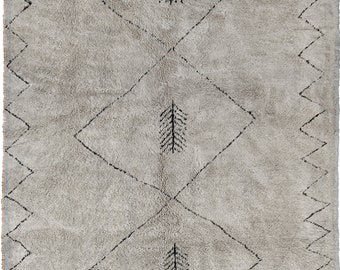 gray Beni ourain rug -  Modern Moroccan Rug custom