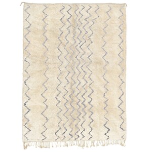 Moroccan rug white Beni ourain rug -  Modern Moroccan Rug custom W-40_GY-36