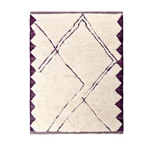 Morocco rug 5.5 FT x 8.0 FT- Handmade Beni Ourain Style, berber rug 5x8