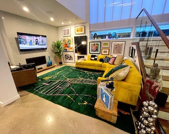 Green Beni Ourain Rug – Modern Moroccan Rug, Custom Design