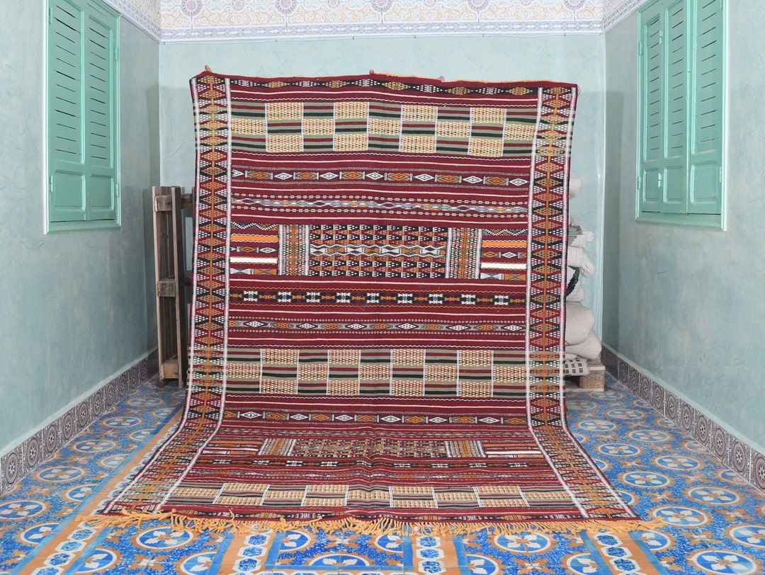 Morocco Rug 298x192 Cm Berber Rug Zemmour Rug Kilim Red Etsy UK