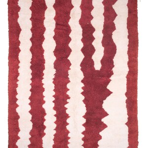 Dark Red and White Beni ourain rug -  Modern Moroccan Rug custom RD-17 W-40
