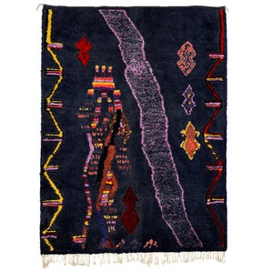 dark blue Beni ourain rug -  Modern Moroccan Rug custom BL-01_BK-39_BL-03_YL-15_OR-26_RD-17_RD-18_BR2-93_PN-92