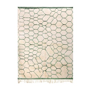 Unique Moroccan wool rug 4.0 FT x 4.2 FT- Handmade Beni Ourain Style, Area Rug 4x4, berber rug,Authentic beni ouarain Rug, tapis marocain