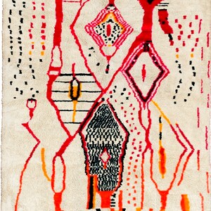 white Beni ourain rug -  Modern Moroccan Rug custom