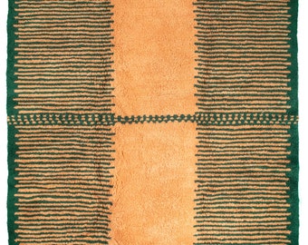 orange Beni ourain rug -  Modern Moroccan Rug custom OR-26_GR-10