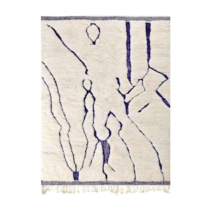 Moroccan rug 4.6 FT x 8.2 FT, Unique M&#39;rirt beni ourain rug Authentic wool Morocco rug 4x8