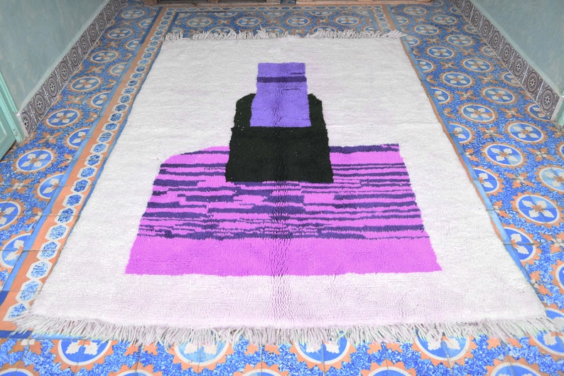 Custom Fabulous Boujad Rug, Authentic Moroccan Rug, Azilal rug, Abstract Multicolored Carpet, Handmade Moroccan Rug, Bohemian rug image 3