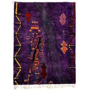 purple Beni ourain rug -  Modern Moroccan Rug custom PR-19_BK-39_BL-03_YL-15_OR-26_RD-17_RD-18_BR2-93