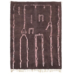 brown Beni ourain rug -  Modern Moroccan Rug custom