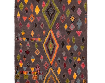 brown Beni ourain rug -  Modern Moroccan Rug custom