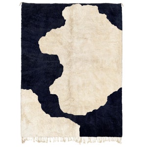 Moroccan rug Dark Blue Beni ourain rug -  Modern Moroccan Rug custom BL-01_W-40
