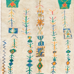 white Beni ourain rug -  Modern Moroccan Rug custom