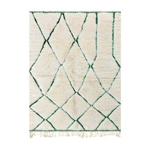 Vintage Moroccan Beni Ourain Rug: Handwoven Berber Wool, 5x9