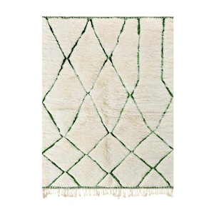 Hand Knotted Beni Ourain Rug: Genuine Lamb Wool Berber Rug