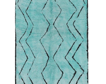 blue Beni ourain rug -  Modern Moroccan Rug custom BL-09_BK-39