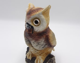 Great Horned Owl Figural Planter Ceramic