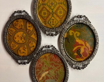 Anthropology Metal Coasters Trinket Trays decor art frames