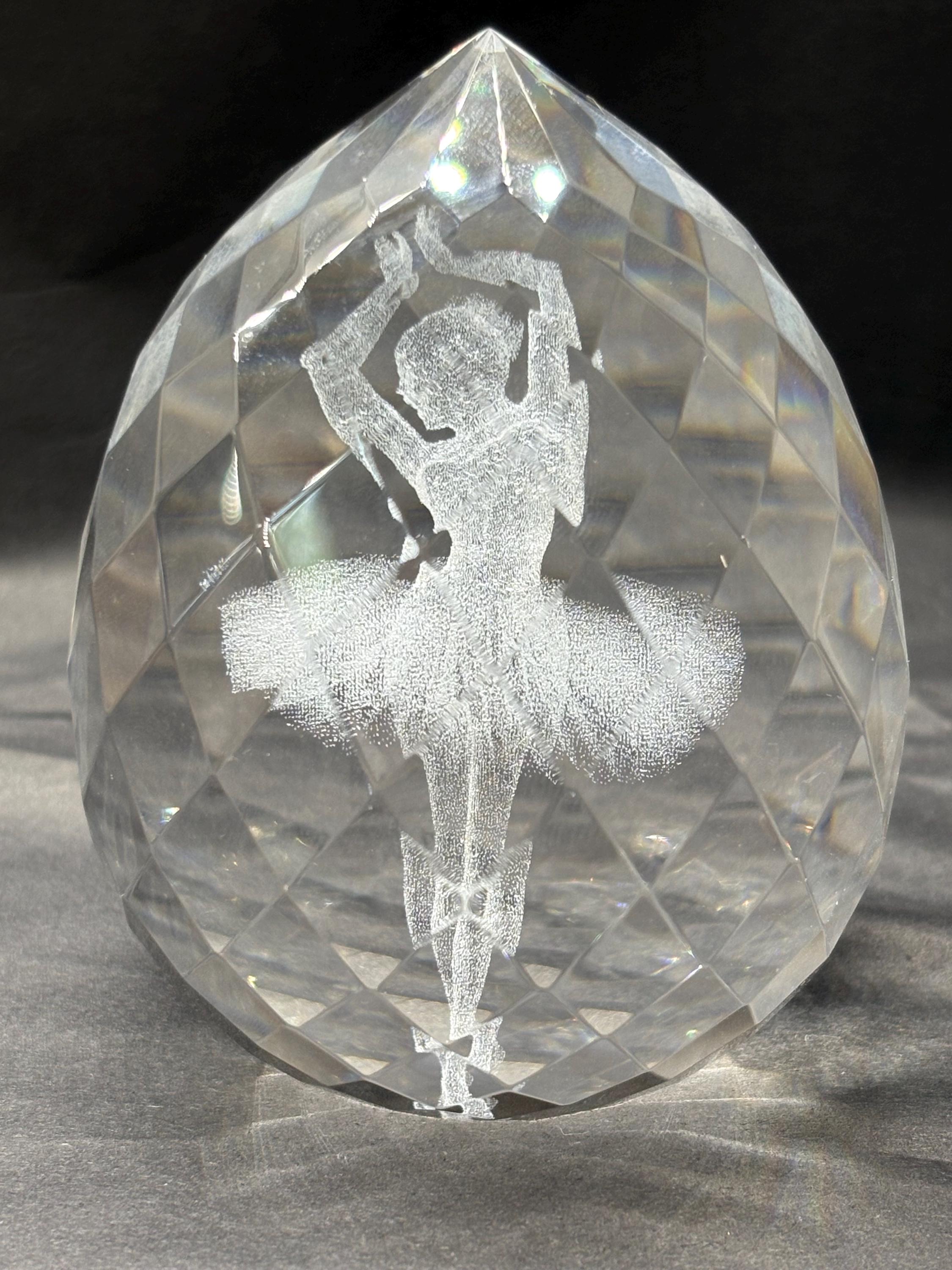 Crystal Glass Ballerina Figurine - Etsy