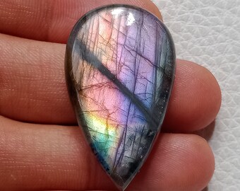 labradorite Pear Shape 38x18x7 MM Loose Gemstone, 100/% Natural Multi Flashy labradorite Gemstone,Cabochon,Top Quality..!