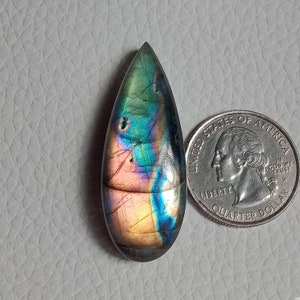AAA+ Quality Purple Labradorite Cabochon 100% Natural Multi Purple Flashy Gemstone Crystal, Big Size 43*17*9mm 56Cts