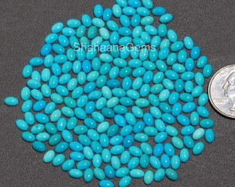 10 Pcs AAA Quality Sleeping Beauty Arizona Turquoise Cabochon 100% Natural Oval Shape Turquoise Calibrated Gemstone, 5x3mm 6x4mm 7x5mm 8x6mm