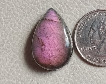 AAA Pink Purple Labradorite Cabochon, Natural Loose Gemstone, 26x17x9mm 35Cts