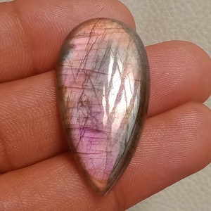 AAA Quality Purple Labradorite Cabochon Gemstone, Natural Purple Flashy Crystal, Size 38*20*5mm 29Cts