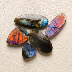 AAA Flashy Purple Labradorite Gemstone Loose Cabochon Healing Crystal for Pendant Making image 8