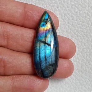 AAA Quality Purple Labradorite Cabochon Natural Multi Flashy Loose Gemstone, Healing Crystal, Big Size 46*17*8mm 57Cts
