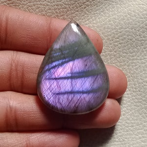 Big 43*33*8mm AAA Quality Purple Labradorite Cabochon, Natural Purple Flashy Loose Gemstone Crystal, 92Cts