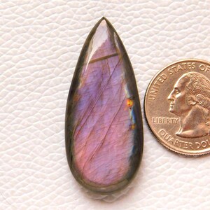AAA Purple Labradorite Cabochon Gemstone, Natural Spectrolite Labradorite Loose Crystal, 44*19*7mm 48Cts