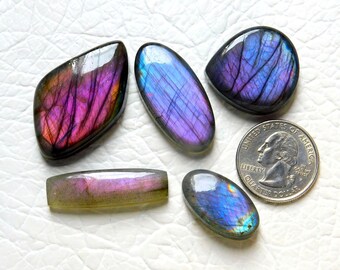 AAA Quality Purple Labradorite Cabochon Natural Designer Gemstone for Pendant Jewelry Making