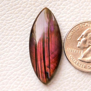 AAA Purple Labradorite Cabochon Gemstone, Natural Spectrolite Purple Labradorite Loose Healing Crystal, Designer Cabochon, 36*15*6mm 30Cts