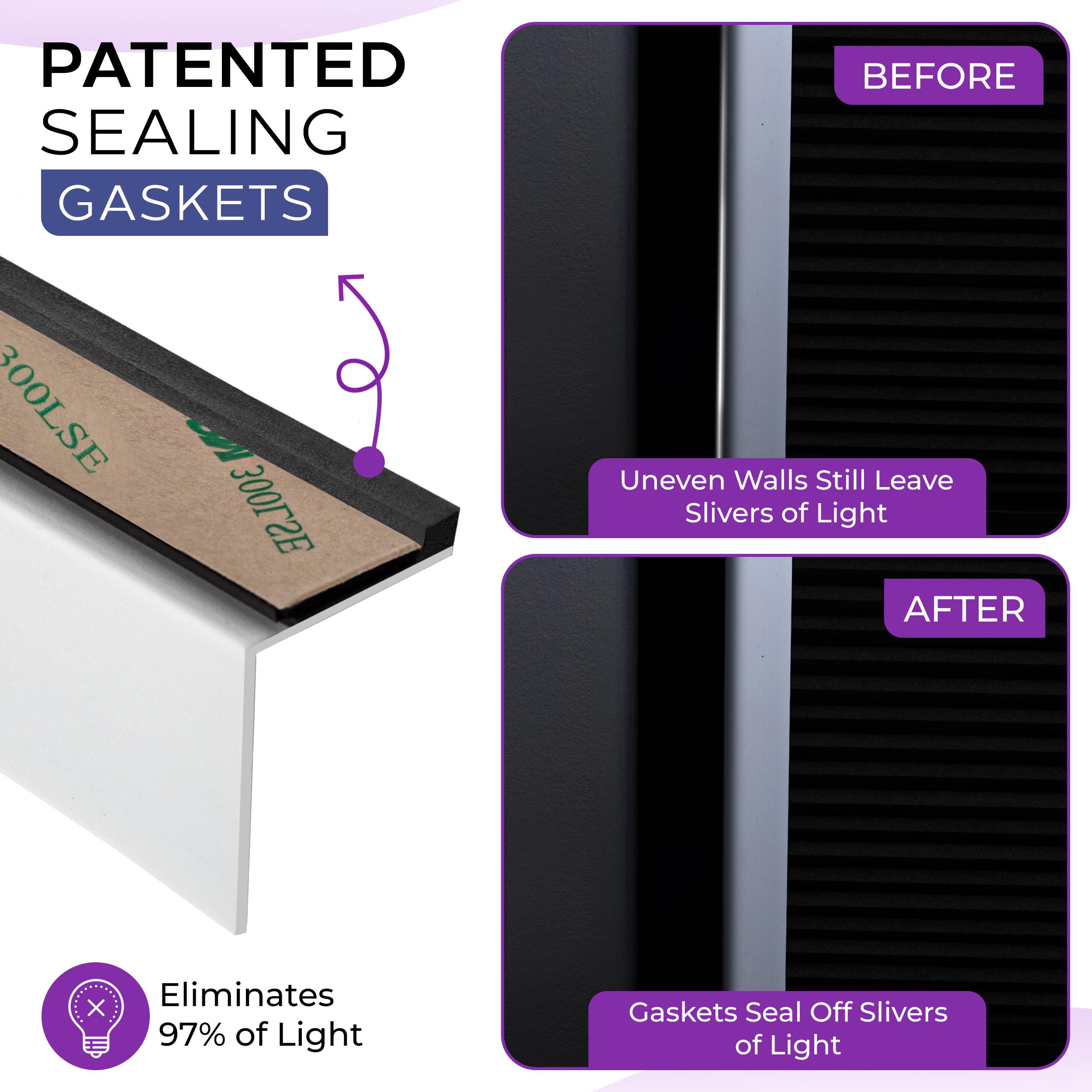 Sleepy Time Tracks – PVC Light Blocking Strips For Windows, Magnetic & Removable | Blackout Side Channels