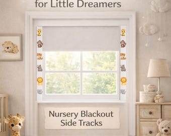 Nursery Blackout Side Tracks / Light Blocking Strips for Blackout Shades