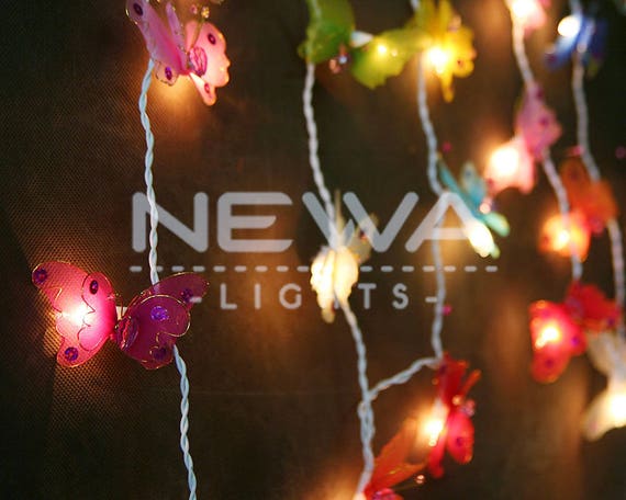 20 Colorful Butterfly Bug Fairy Lights String Lights Garland Christmas Lights Baby Bedroom Lights Nursery Lights Party Wall Home Decor