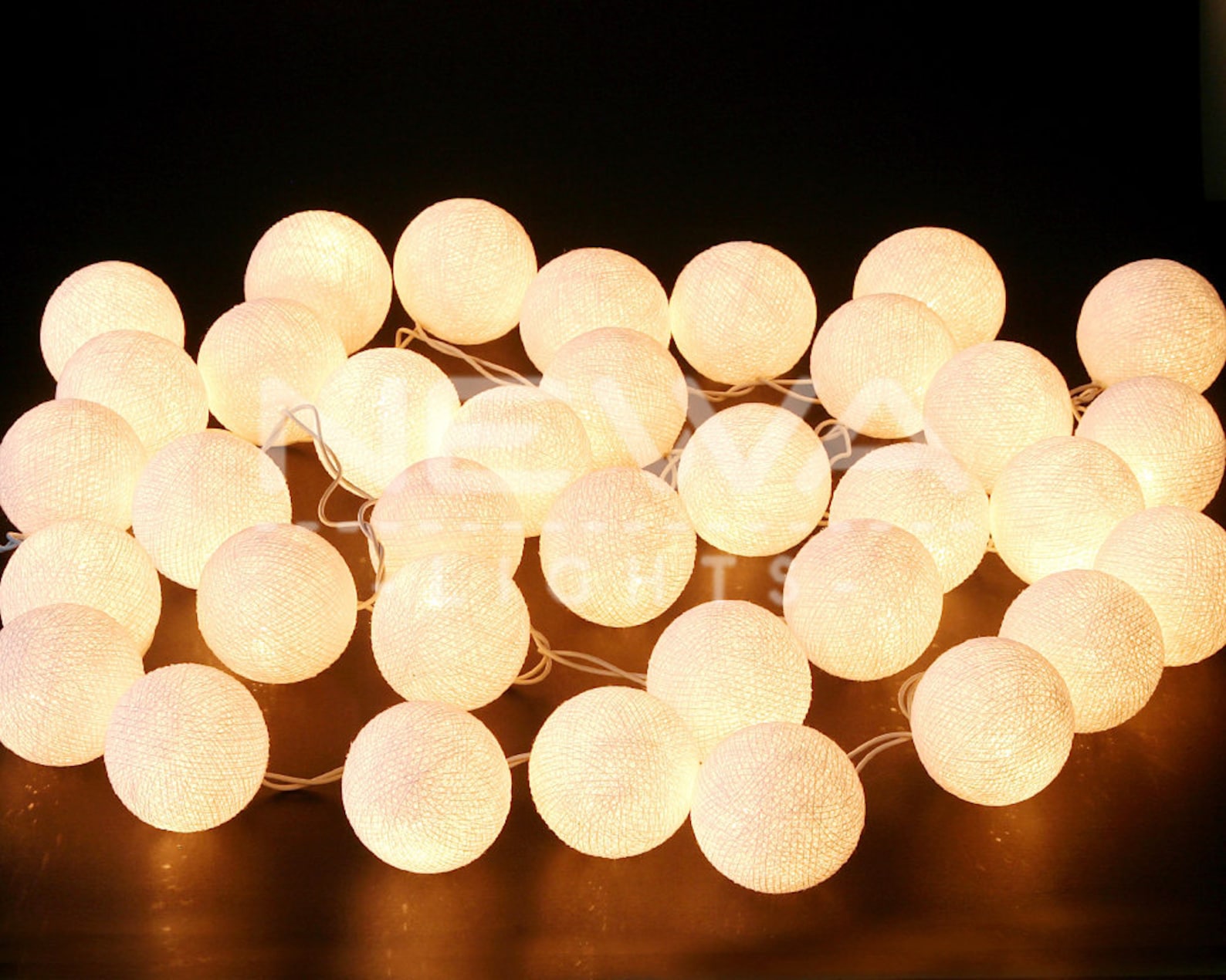 35 White Cotton Ball Lights String Lights Fairy Warm White Etsy UK