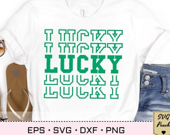 Lucky Mirrored SVG | Lucky lettering svg | St Patrick Svg