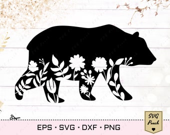 Download Floral Bear Svg Etsy