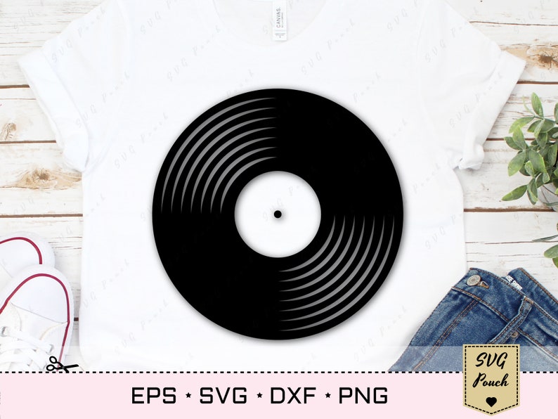 Vinyl Record Svg Digital File, Vinyl Record vector Eps File, Vinyl Record Cricut and Silhouette Svg, Vinyl Record Printable Clipart Png. image 2