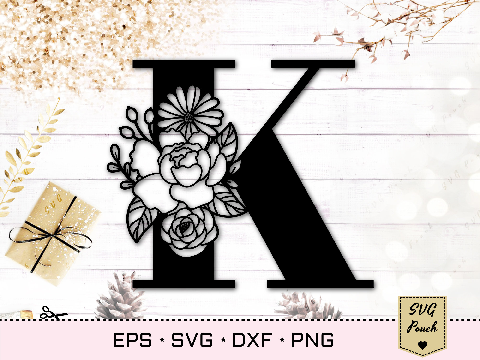 Giraffe Capital K Letter Monogram SVG Graphic by apinspireddesigns