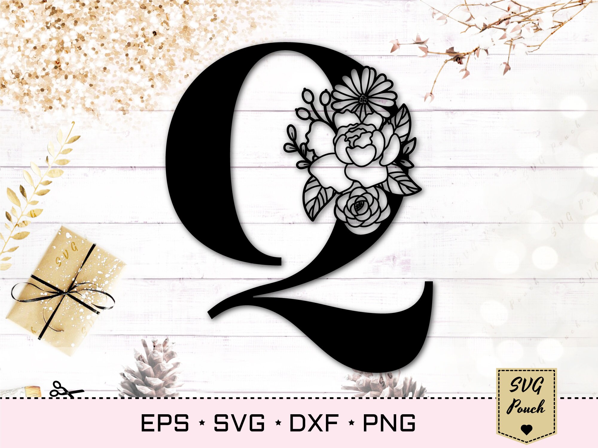 Download Floral Letter Q Svg Flower Q Font Svg Floral Letters Svg Etsy