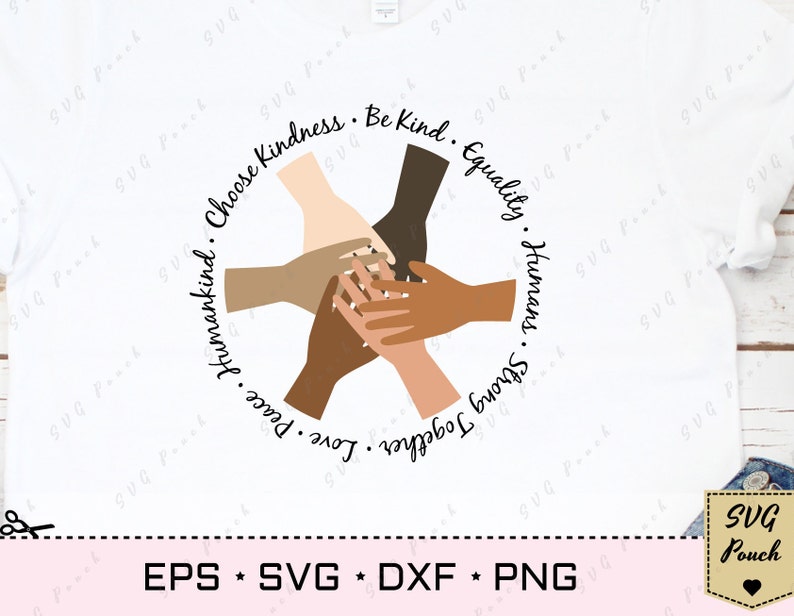 Black lives matter SVG Unite hands file SVG cutting file for T-shirt sublimation design. No Racism svg, BLM svg image 2